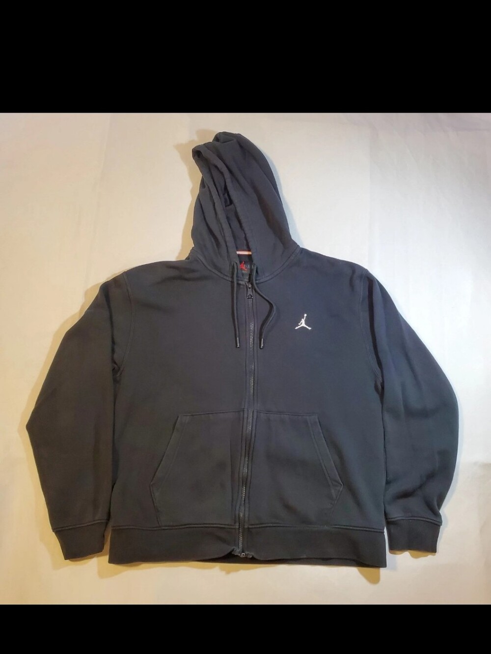 Nike Air Jordan Full Zip Hoodie Mens M Black Sweatshirt Jumpman Logo